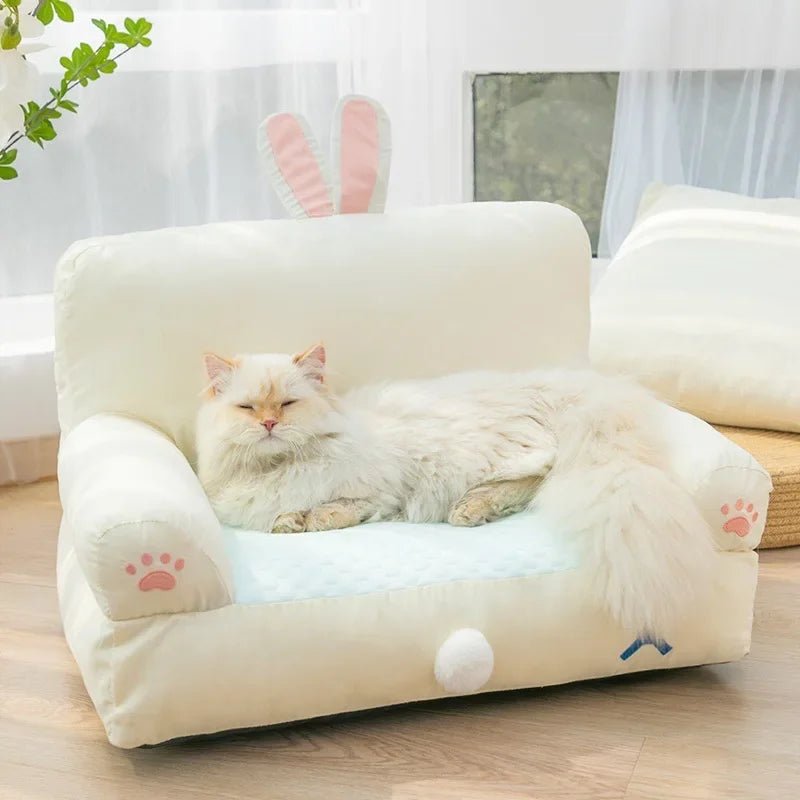 Cat Bed & Mats Fluffy Soft Pet Cat Sofa Bed Detachable Washable Pet Nest for Small Dog Large Size Cat Lazy Sofa Kitten Puppy Bed - Chachachats