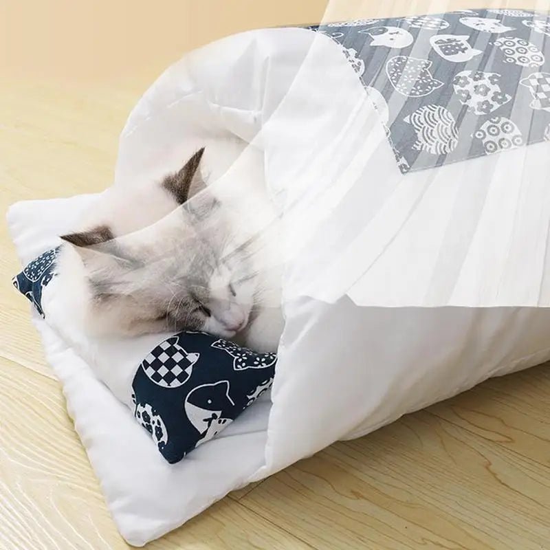 Coussin sac de couchage pour chat chaud en hiver avec oreiller - Chachachats