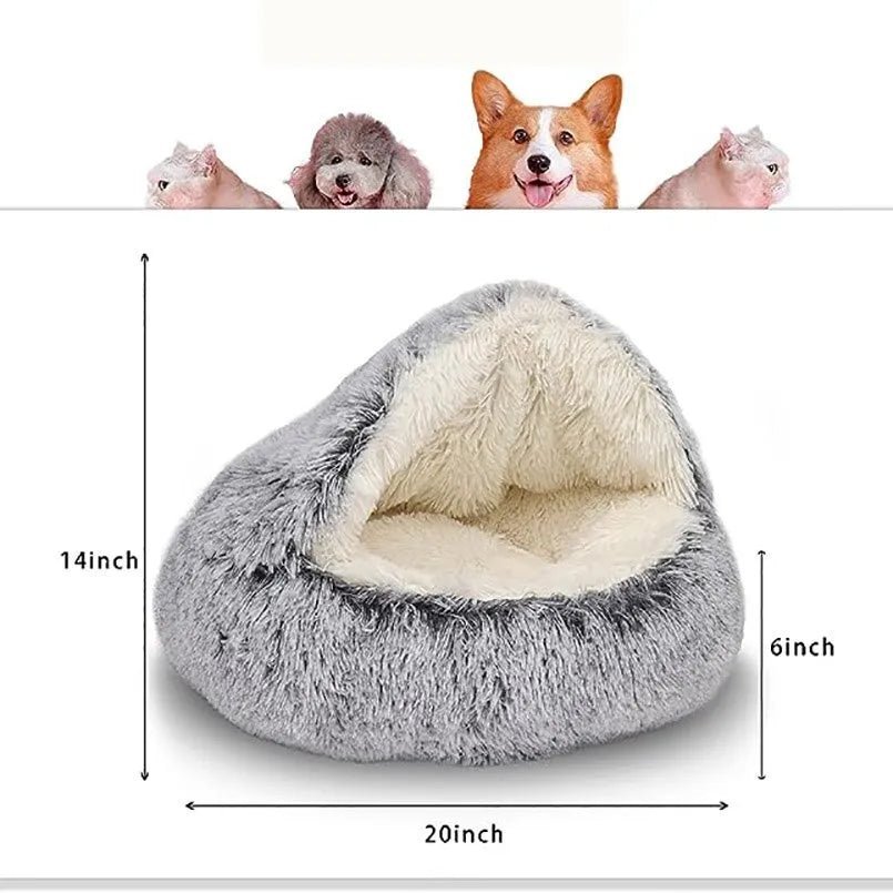 Lit pour animaux de compagnie en peluche douce avec housse Lit pour chat rond Matelas pour animaux de compagnie Chat chaud - Chachachats